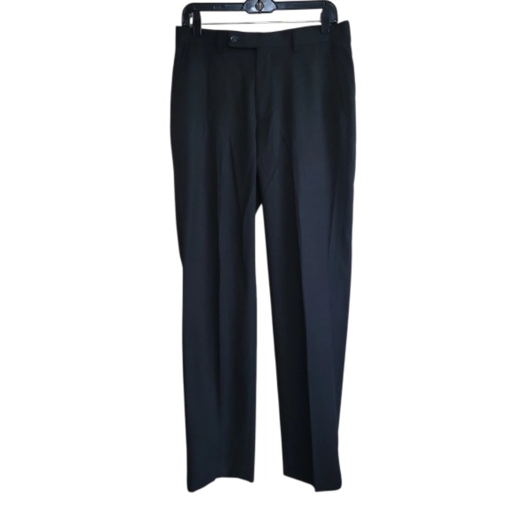 Van Heusen Mens Black Trouser Dress Pants Size 30X32